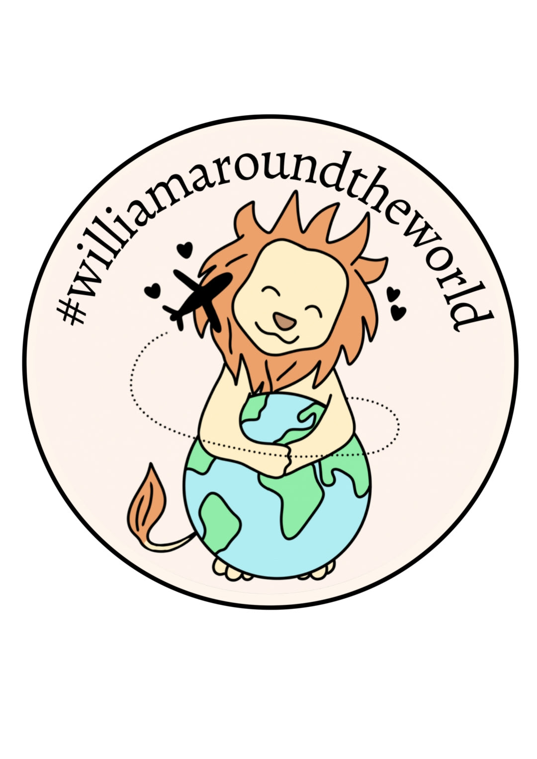 William around the world stickers