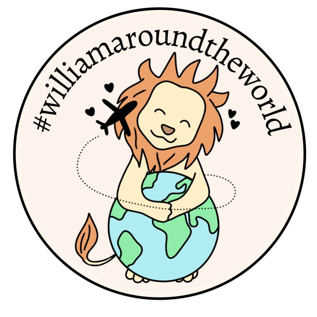 William around the world stickers