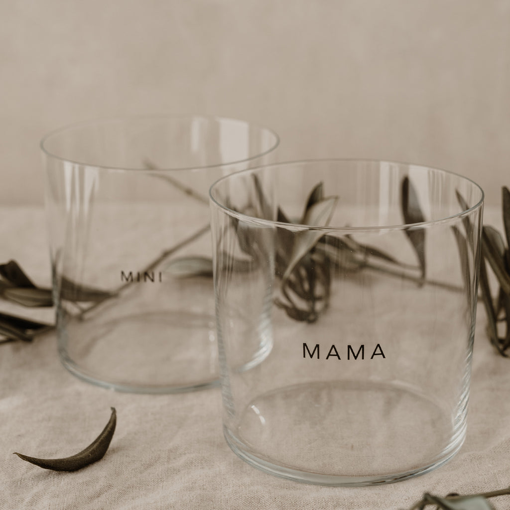 Set glazen mama & mini