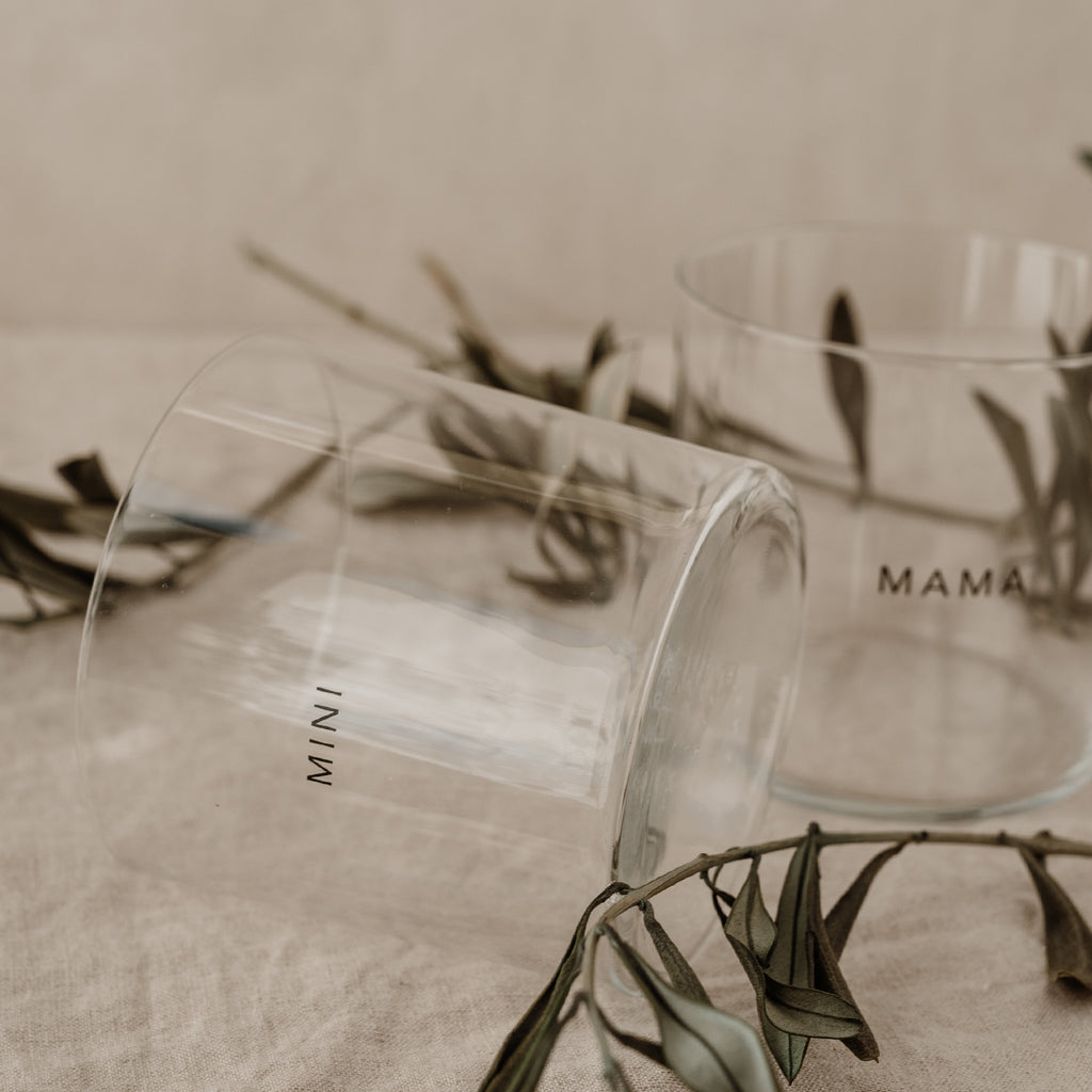 Set glazen mama & mini