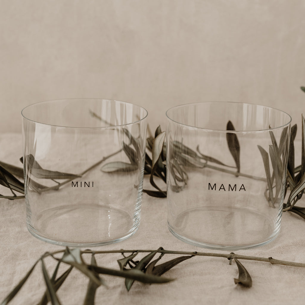 Set glazen mama & mini